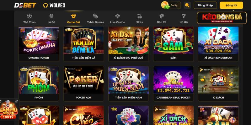 Kho game cá cược và những sản phẩm nổi bật tại nhà cái DEBET