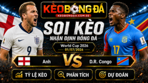 Đội hình dự kiến trước trận  Anh và D.R. Congo